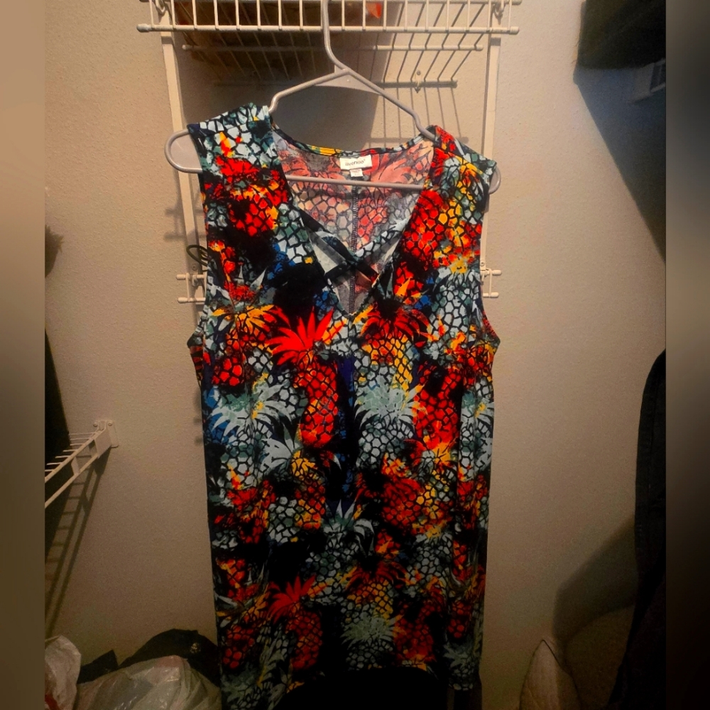 Avenue Multi Colored Tunic Tank Top (Size 2X)